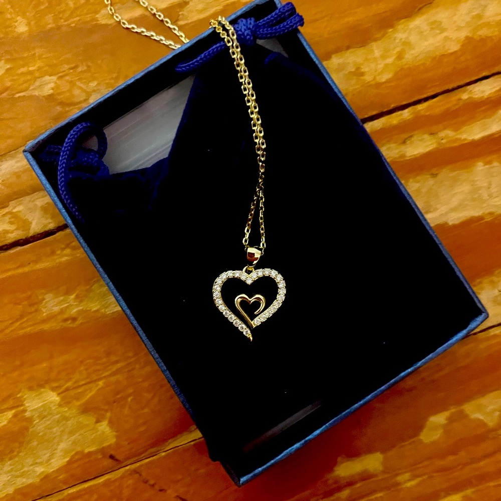 Heart necklace 14 k yellow gold plated